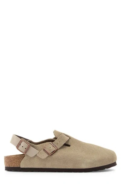 Birkenstock Taupe Suede Tokyo Slipper In Neutrals