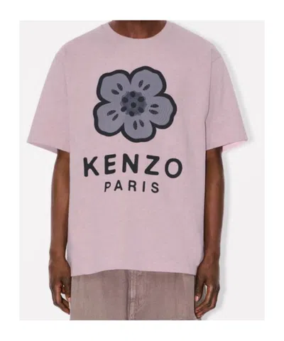 Kenzo T-shirt Oversize Boke Flower Rosa In Pink