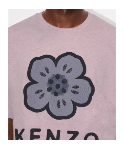 Kenzo T-shirt Oversize Boke Flower Rosa In Pink