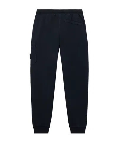 Stone Island Relaxed Fit Drawstring Elasticated Waistband Cotton-blend Sweatpants In Black