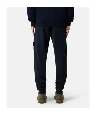 Stone Island Relaxed Fit Drawstring Elasticated Waistband Cotton-blend Sweatpants In Black