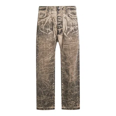 Rick Owens Drkshdw Straight Leg Trousers With Distinctive Print In Gray