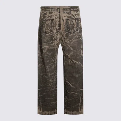 Rick Owens Drkshdw Straight Leg Trousers With Distinctive Print In Gray