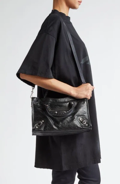 Balenciaga Small Le City Arena Lamb Bag In Black