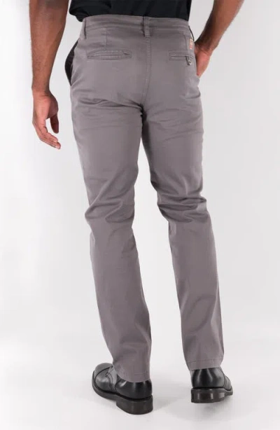 Devil-dog Dungarees Flat Front Stretch Cotton Chinos In Gray