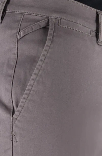 Devil-dog Dungarees Flat Front Stretch Cotton Chinos In Gray