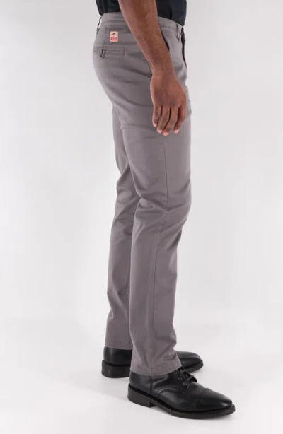 Devil-dog Dungarees Flat Front Stretch Cotton Chinos In Gray