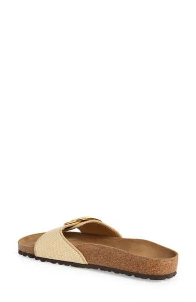 Birkenstock Madrid Big Buckle Raffia Slipper In Neutral