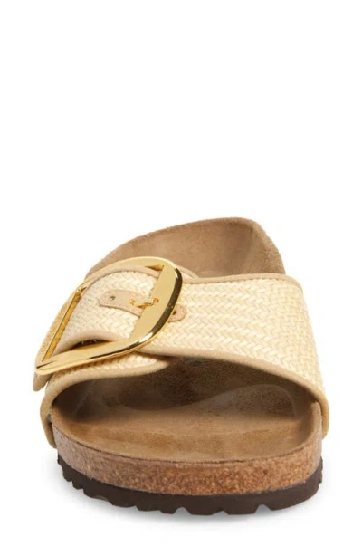 Birkenstock Madrid Big Buckle Raffia Slipper In Neutral