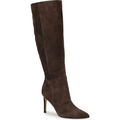 Nine West Wnricky-wc Womens Solid Leather Knee-high Boots In Brown