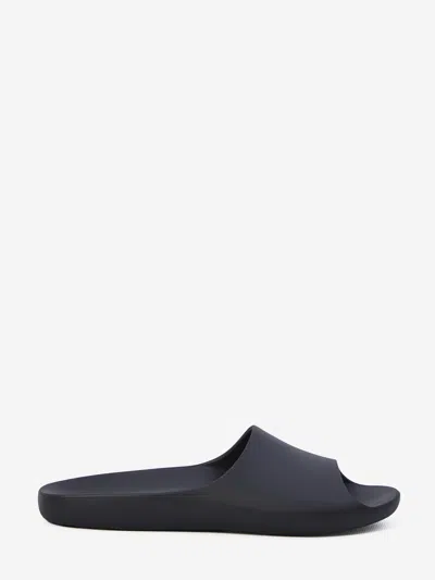 The Row Ama Rubber Flat Slide Sandals In Black