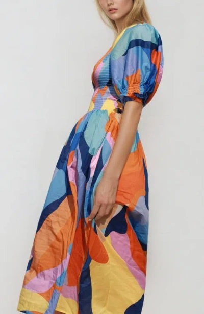 Jessie Zhao New York Women's Tropical Love Smocked Midi Dress In Multi