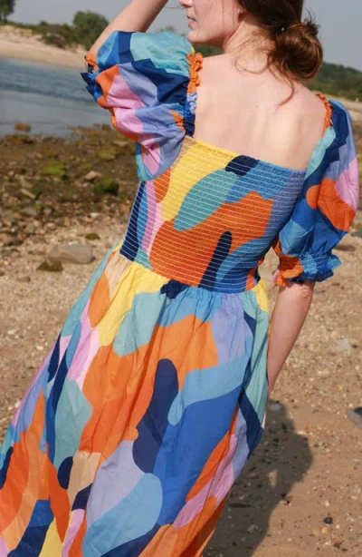 Jessie Zhao New York Women's Tropical Love Smocked Midi Dress In Multi