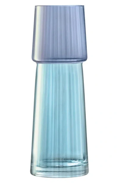 Lsa Gems Glass Vase In Blue