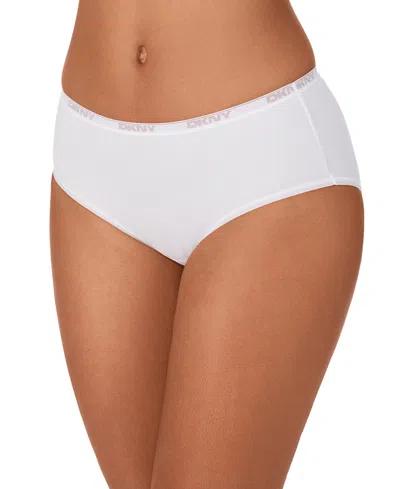 Dkny Women's Cotton Brief Underwear Dk8465 In White