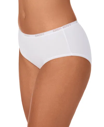 Dkny Women's Cotton Brief Underwear Dk8465 In White