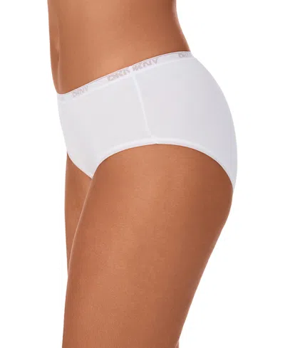 Dkny Women's Cotton Brief Underwear Dk8465 In White