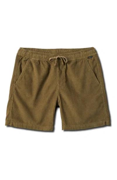 Quiksilver Taxer Corduroy Drawstring Shorts In Green