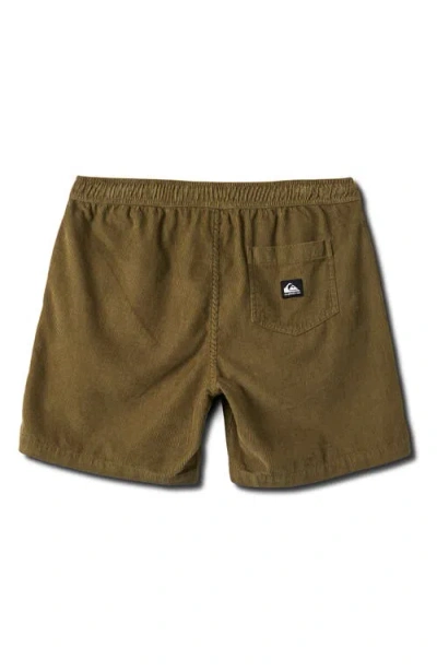 Quiksilver Taxer Corduroy Drawstring Shorts In Green