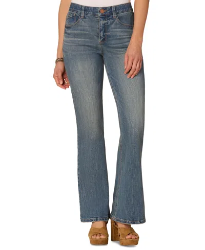 Democracy Petite "ab"solution High Rise Out There Flare Jeans In Blue