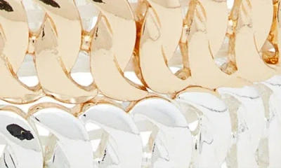 Open Edit Set Of 2 Cuban Link Stretch Bracelets In Gold