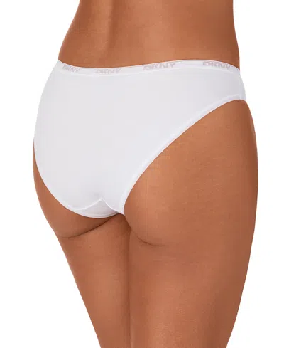 Dkny Women's Cotton Modal Thong 3 Pack- Dk8461p3 In White