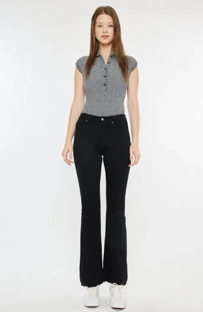 Kancan Brenna Essentials High Rise Bootcut Jeans In Black