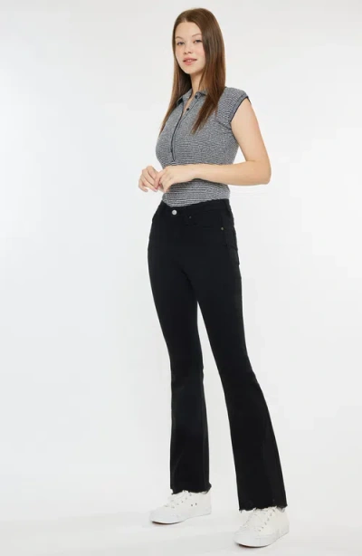 Kancan Brenna Essentials High Rise Bootcut Jeans In Black