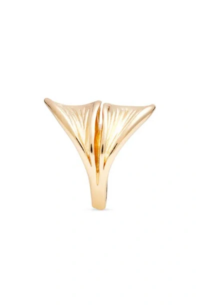 Nordstrom Textured Petal Cocktail Ring In Gold