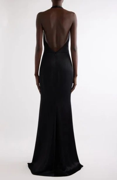 Givenchy Halter Neck Dress In Crepe And Satin In Black
