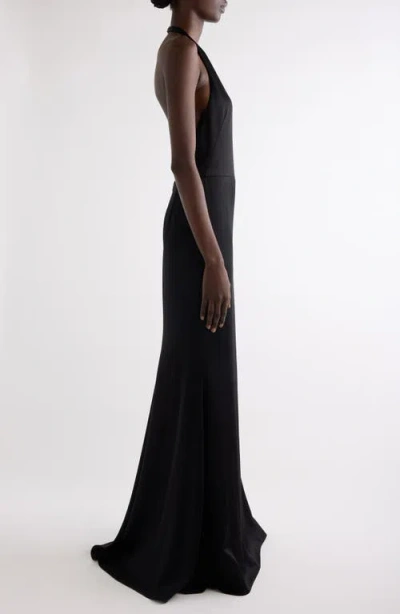 Givenchy Halter Neck Dress In Crepe And Satin In Black
