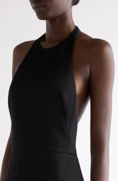 Givenchy Halter Neck Dress In Crepe And Satin In Black
