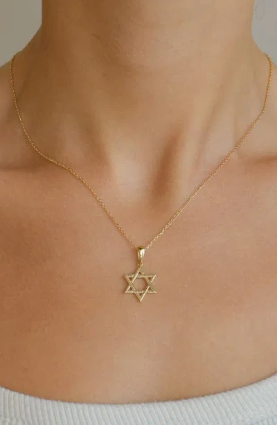 Anzie Dew Drop Star Of David Pendant Necklace In Gold