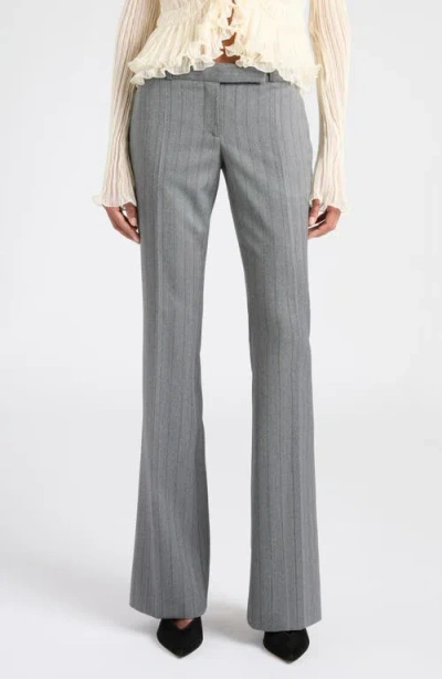 Alexander Mcqueen Women's Wool/synthetic Narrow Bootcut Trousers In Gray