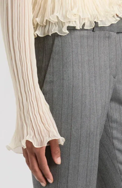 Alexander Mcqueen Women's Wool/synthetic Narrow Bootcut Trousers In Gray