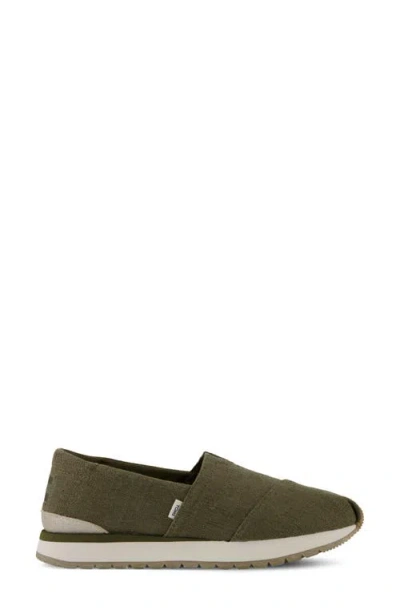 Toms Women's Womens Resident Plus Military Olive Two Tone Slub Slip On In Green