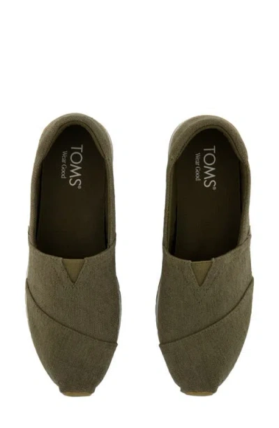 Toms Women's Womens Resident Plus Military Olive Two Tone Slub Slip On In Green