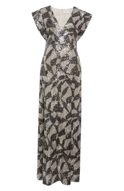 St John St. John Collection Cubist Sequin Gown In Multi