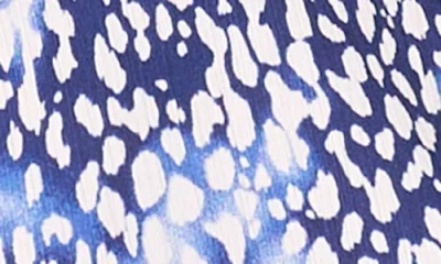 Vince Camuto Abstract Print Flutter Sleeve Button-up Shirt In Blue