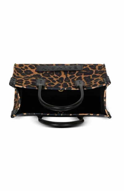 Balmain B-army Shopper Shoulder Bag In Leopard-print Canvas In Brown