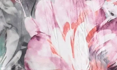 Komarov Flutter Sleeve Chiffon & Charmeuse Cocktail Dress In Multi