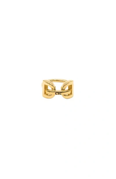 Cxc Dc Stirrup Ring In Gold