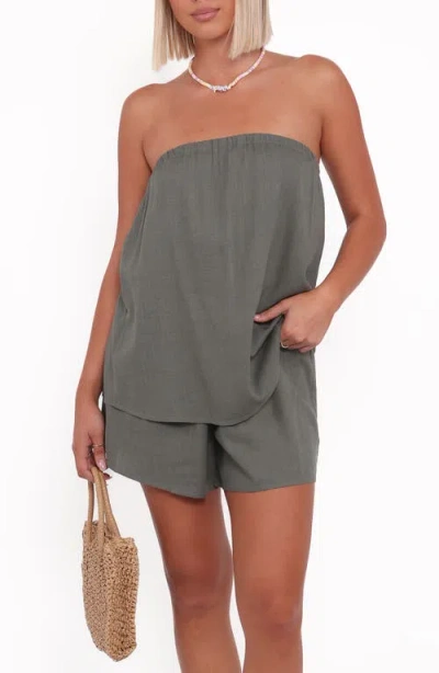 Petal And Pup Petal & Pup Karlen Strapless Romper In Green