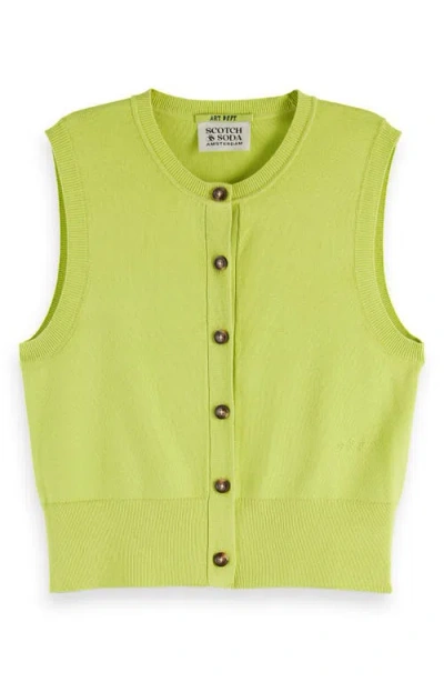 Scotch & Soda Spencer Sleeveless Sweater In Green
