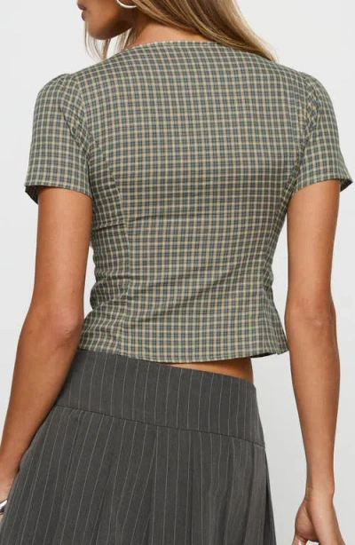 Princess Polly Isolda Check Cotton Button-up Top In Multi