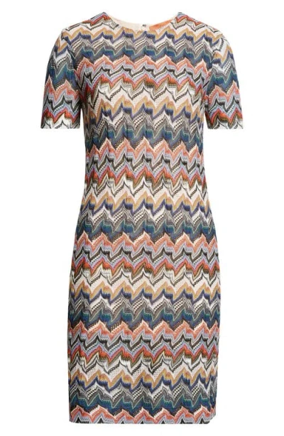 Missoni Short Dress With Half Sleeves In Embroidered Lace In Multi