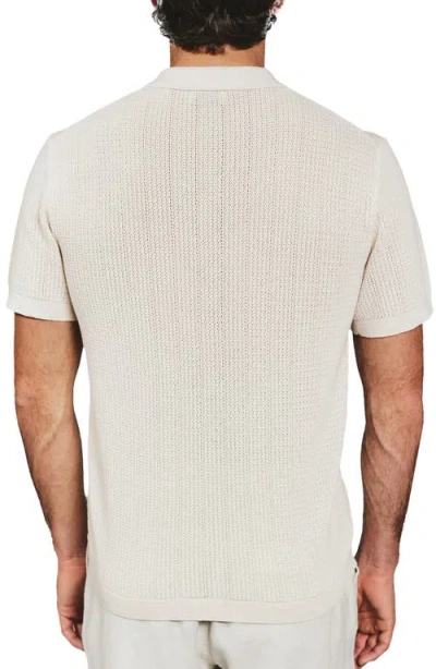 7 Diamonds Nash Knit Short Sleeve Button-up Shirt In White