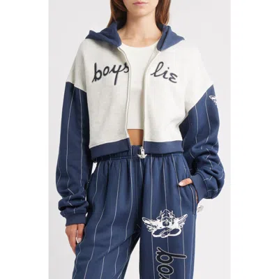 Boys Lie The Big Leaguer Alex Zip Crop Hoodie In Multi