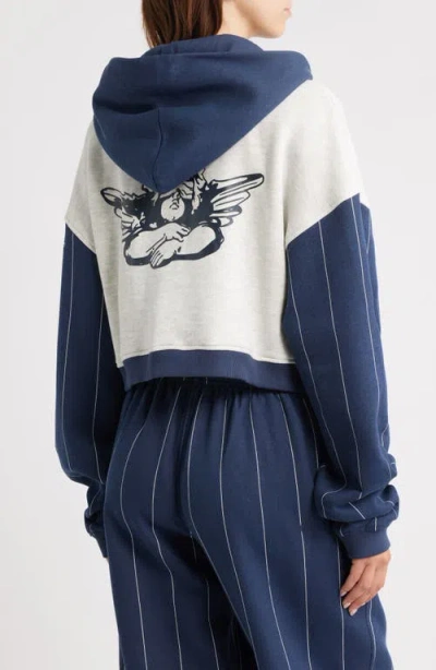 Boys Lie The Big Leaguer Alex Zip Crop Hoodie In Multi