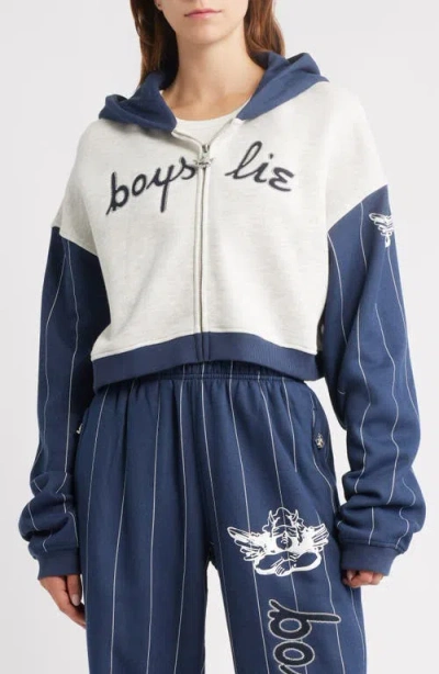 Boys Lie The Big Leaguer Alex Zip Crop Hoodie In Multi